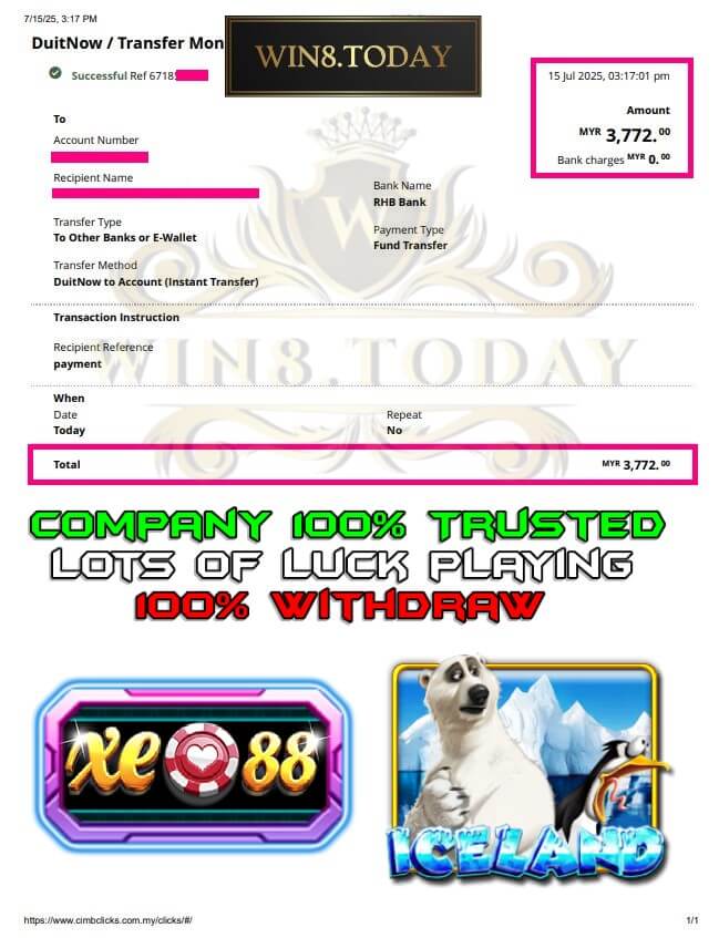 Proof of my big payout