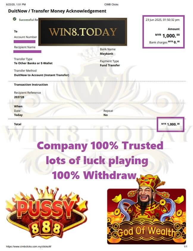 Proof of our big payout