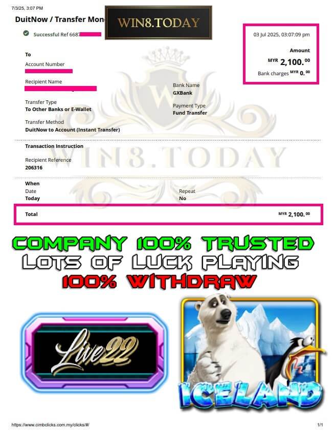 Proof of my big payout