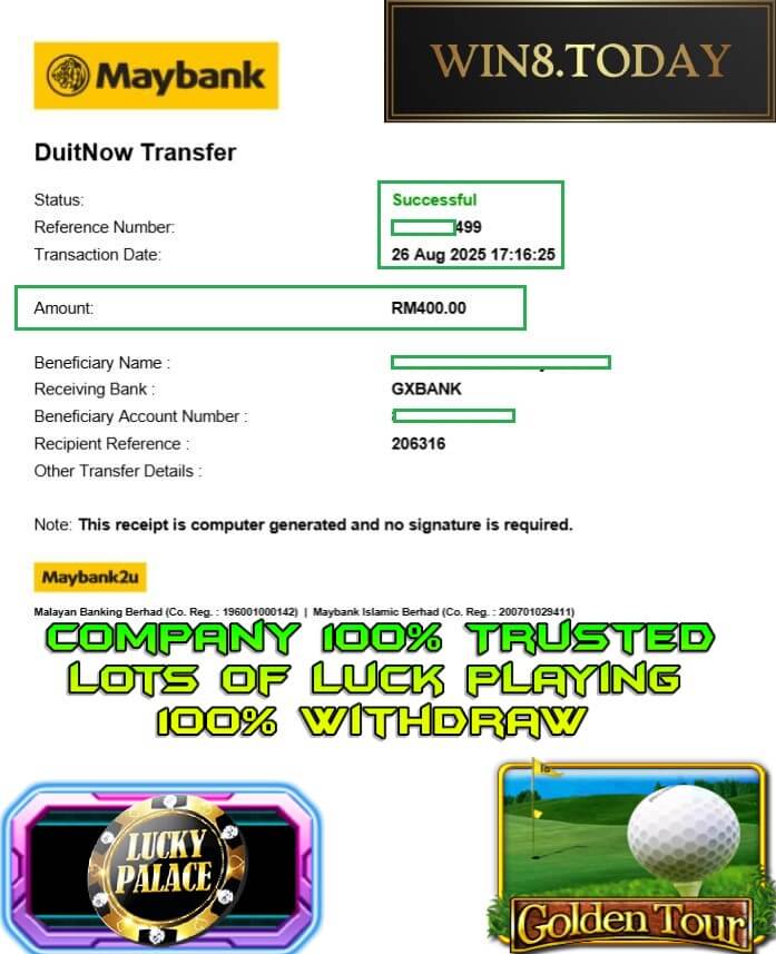 Proof of my legit casino payout transfer
