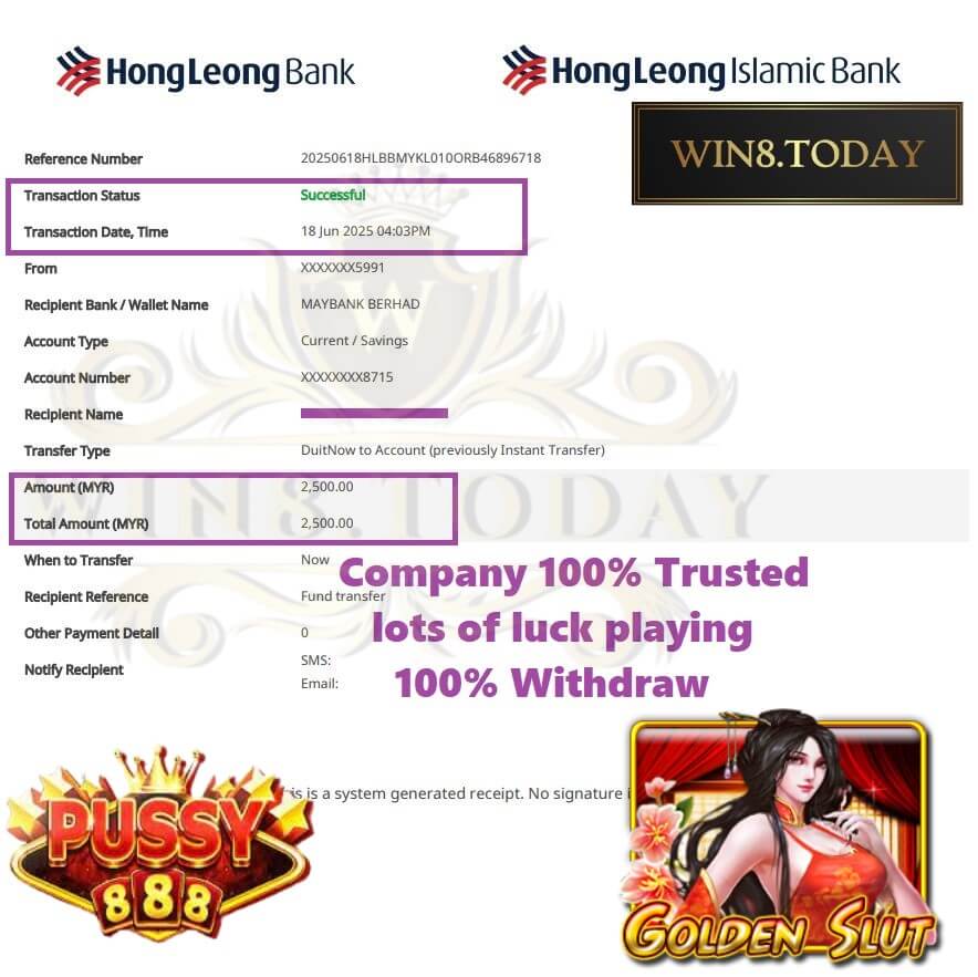 Proof of my big payout from Pussy888