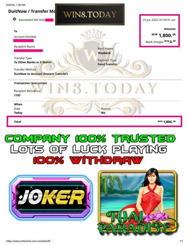 Proof of my big payout