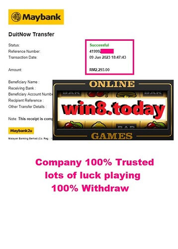 A lucky player's journey from MYR90 to MYR2,293 at 3WIN8
