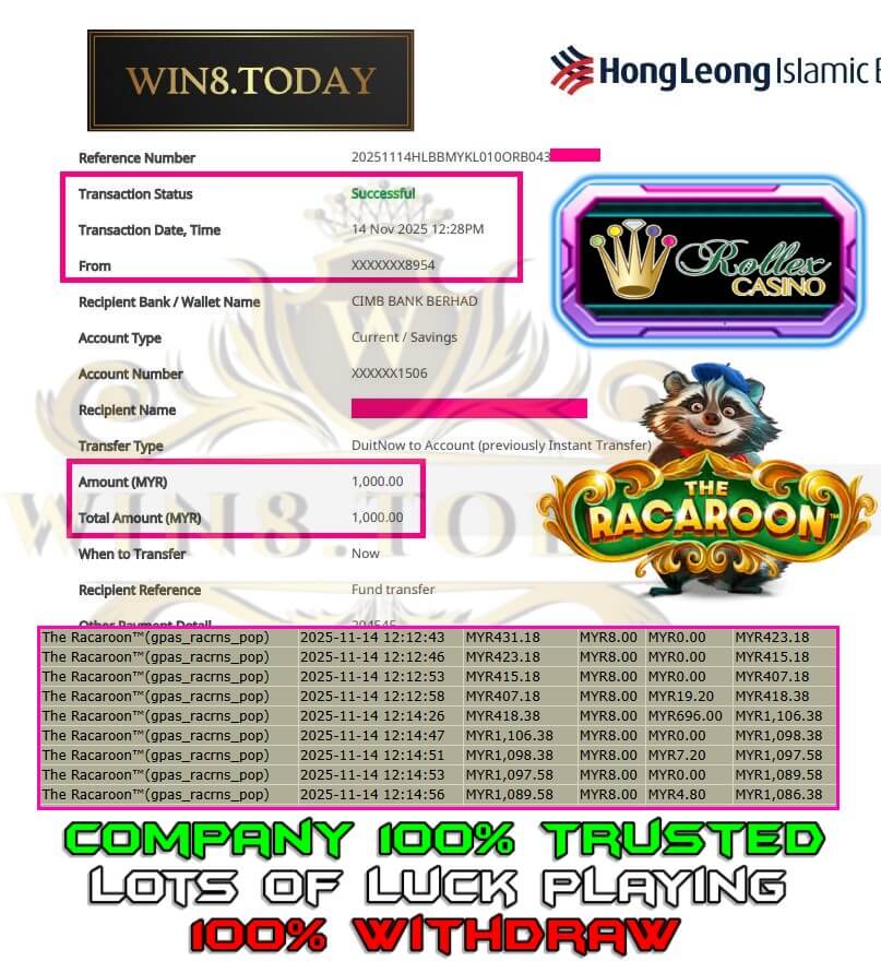 Bank transfer slip showing my gaming hustle paid off