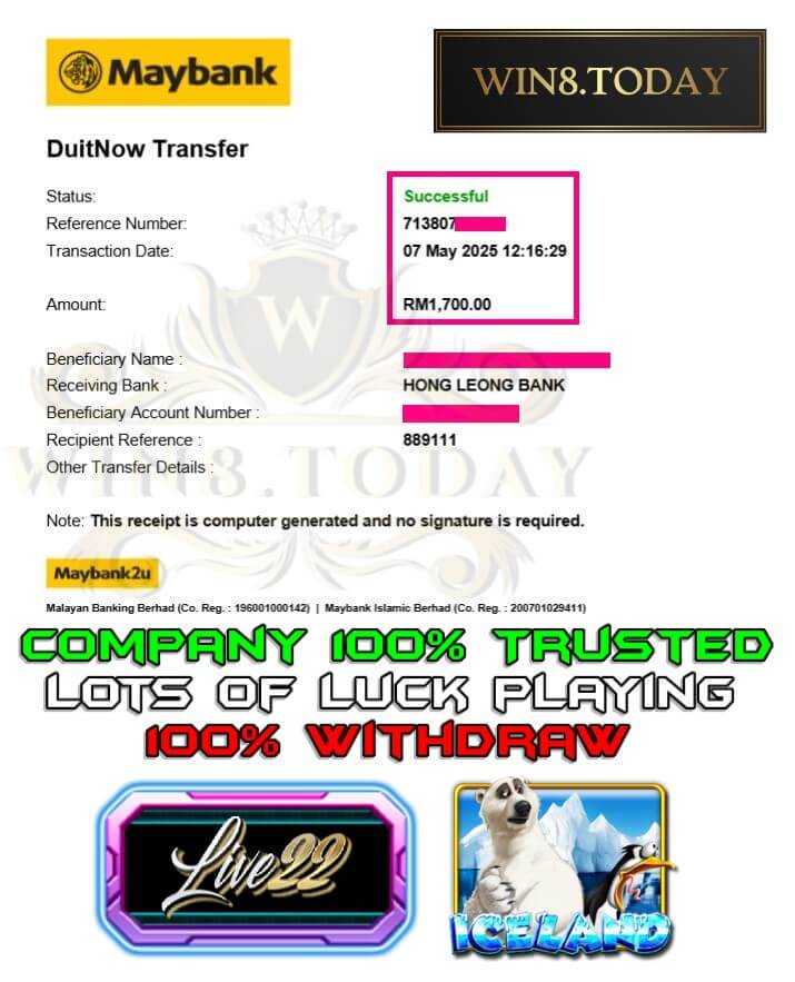 Proof of our big payout