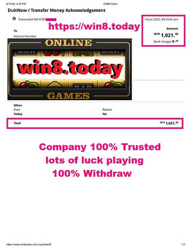 3WIN8 Casino game screen showing potential winnings