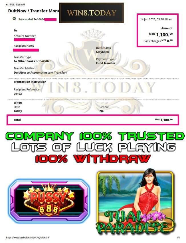 Proof of my big payout