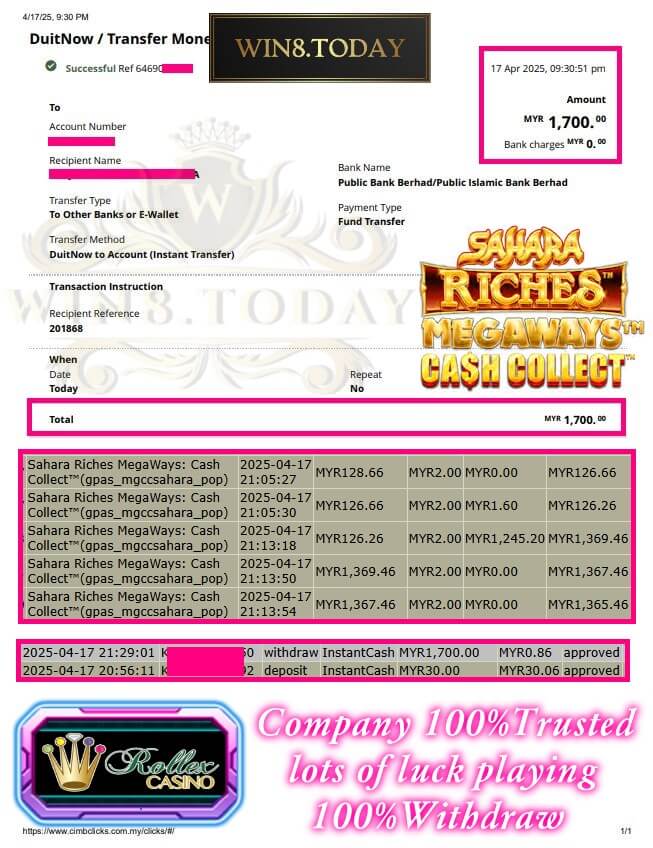 Proof of our big payout