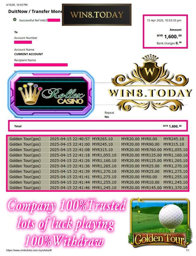 Proof of our big payout