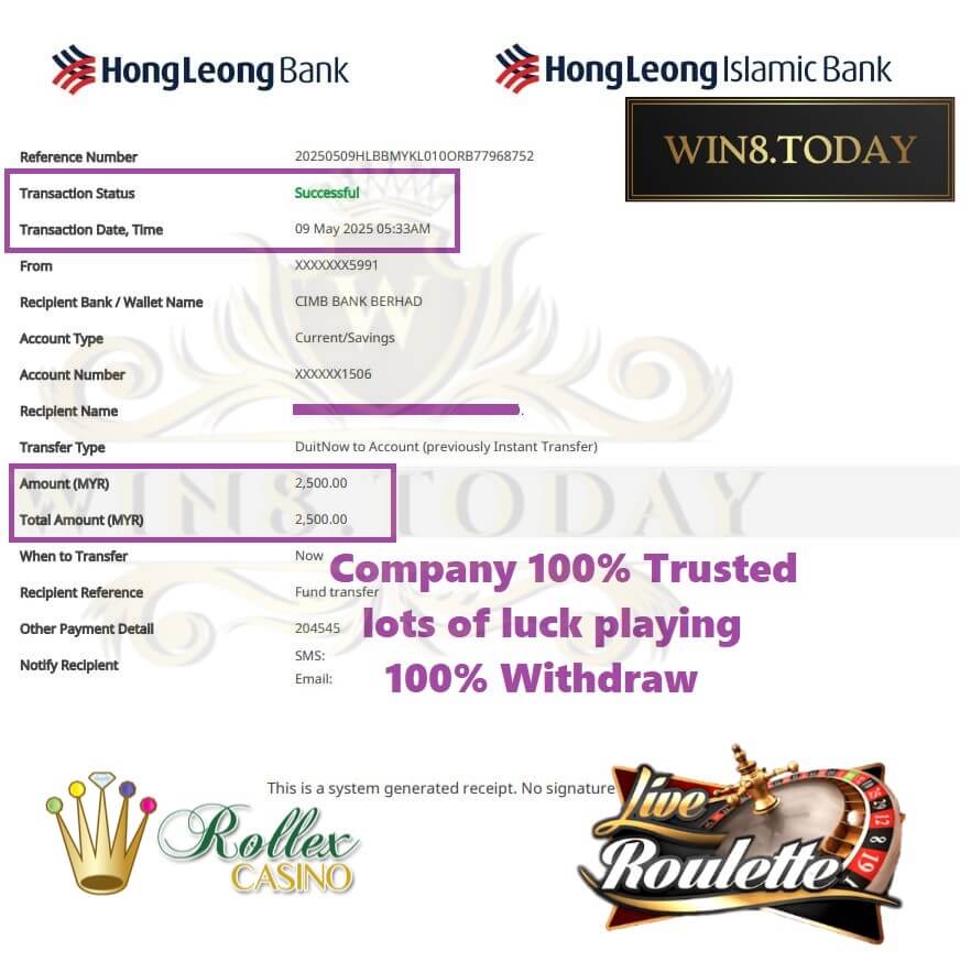 Proof of our big payout from Rollex11