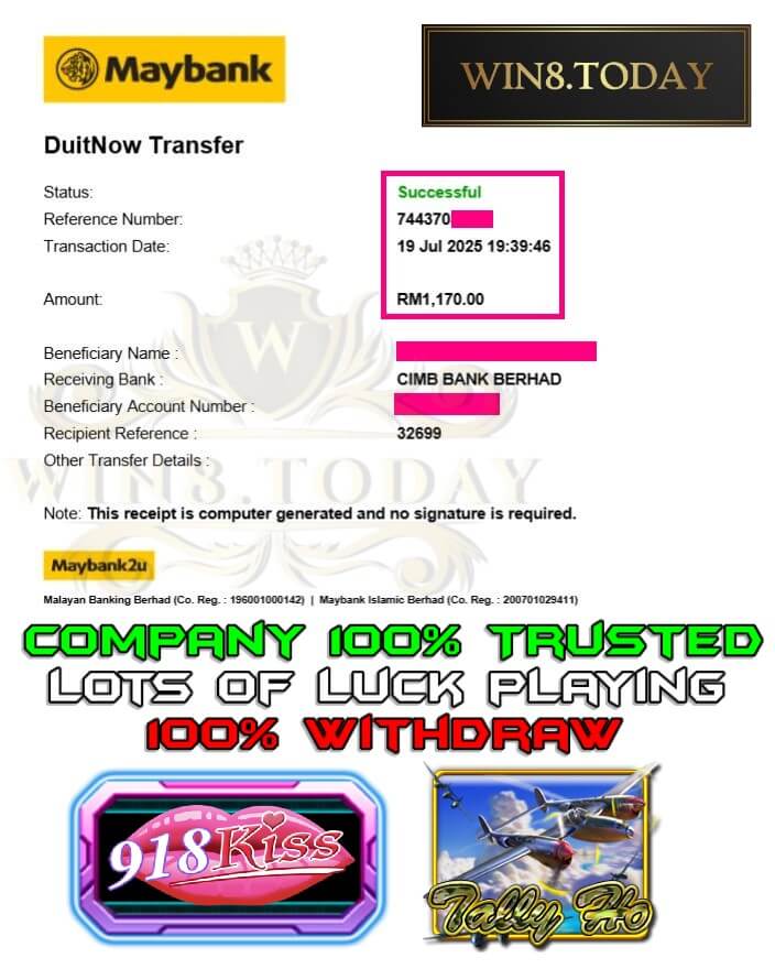Proof of our big payout
