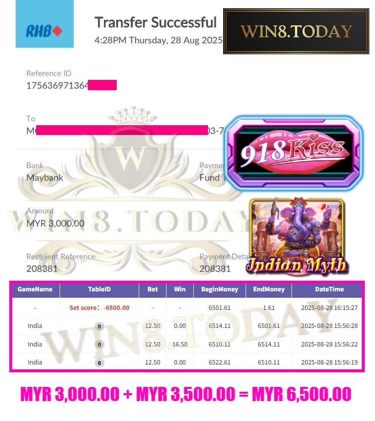 Proof of my big payout from 918Kiss