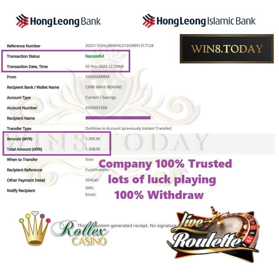 Proof of my Rollex11 payout hitting the bank