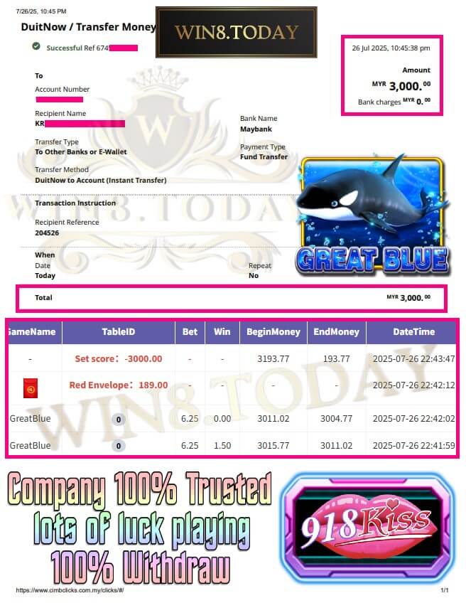 Proof of our big payout