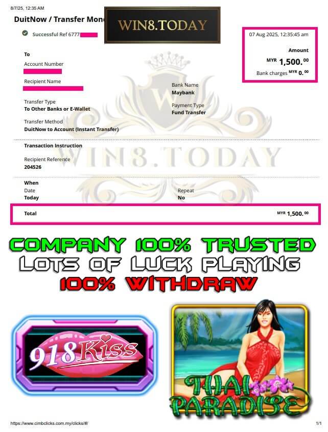 Proof of my big payout