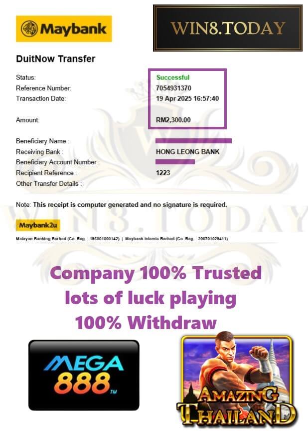 Proof of our big payout
