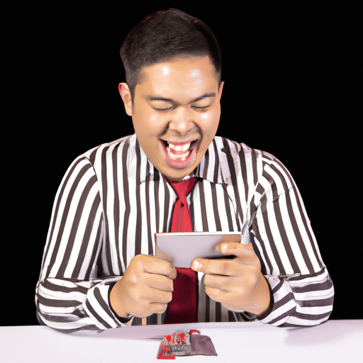 Player celebrating a big win at Mega888