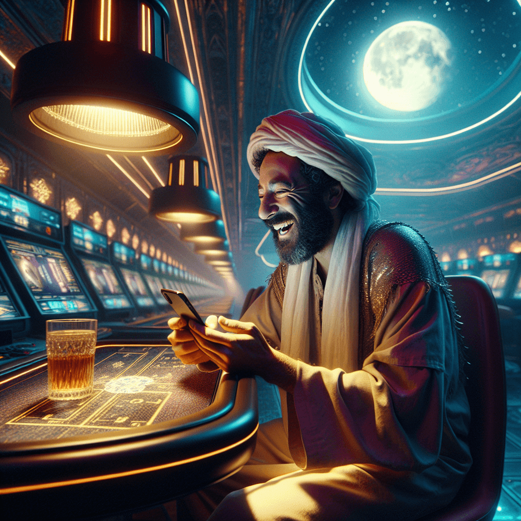 Gaming scene with reels and levels, pure golden hour magic